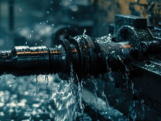 Pipe Water Emission Close Up