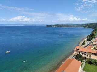 View of the coast of the sea - Adriatic sea in Piran Slovenia