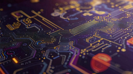 Obraz premium Technological background with lines and dots. futuristic digital innovation background,