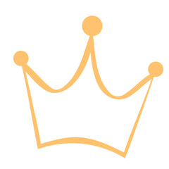 A simple crown icon in a light orange color, featuring three rounded points at the top and a smooth, curved base. The design is minimalistic and lacks intricate details