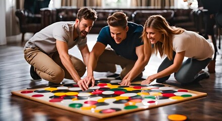 Group of friends playing a game.