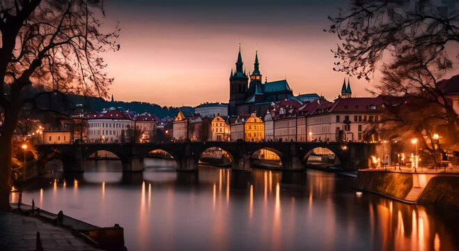 View of the city of Prague, Czech Republic.