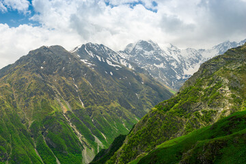 Obraz premium A deep mountain gorge in the North Caucasus. Russia