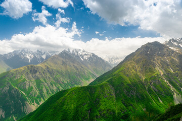 A picturesque Deep mountain gorge in the North Caucasus. Russia