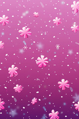 Dreamy Pink Gradient with Snowflakes