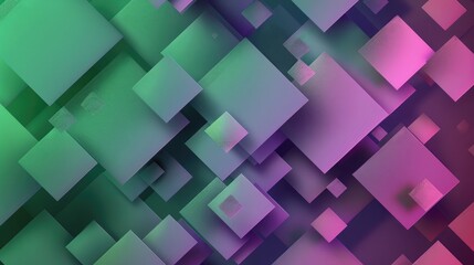 Modern gradient background with ultraviolet and rich pine green, abstract squares, overlapping layers and transparency effects. Abstract texture squares for publication, design, poster, calendar
