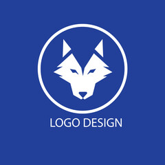 Wolf face logo design template