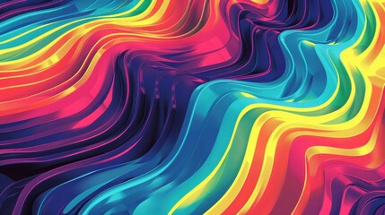 VHS style rainbow teal white psychedelic grainy gradient color flow wave on black background, music cover dance party poster design. Retro Colors from the 1970s 1980s, 70s, 80s, 90s, Generative AI