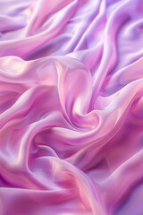 Obraz premium Soft pastel-colored silk fabric in pink and purple hues, gently folded creating smooth waves and luxurious texture, ideal for elegant backgrounds.