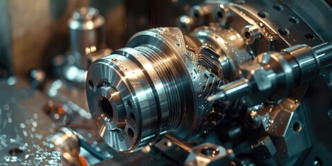 Machine in Factory Close-Up