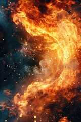 Fototapeta premium Fire in Sky Close Up
