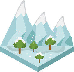 Snowfall on Mountains