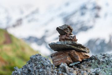The Seid is made of rocks on the background of mountains. The North Caucasus. Russia