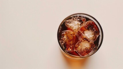 Glass of soda with ice