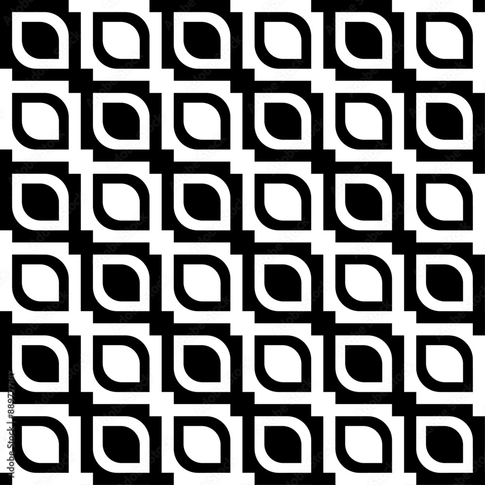 Poster Abstract checkerboard pattern. Vector black and white chess pattern, seamless.