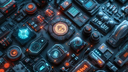Tech and Gadgets icons, including smartphones, tablets, and gaming consoles