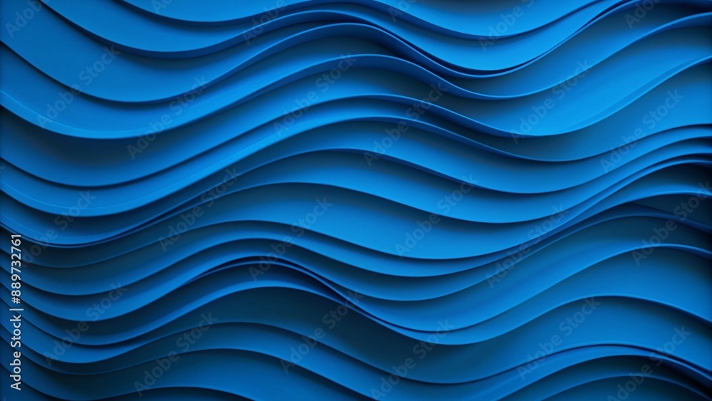 Wall mural abstract dark blue paper waves design with elegant wavy lines,generative ai