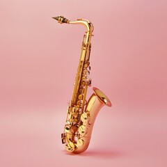 Naklejka premium Artistic Magazine Cover with a Simple Saxophone Design