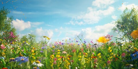 charming meadows with vibrant wildflowers