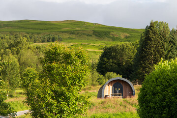 Glamping in the Scottish Highlands on a sunny summers morning © gavin