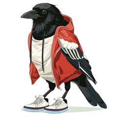 Magpie Sporty fashion cartoon isolated whitebackground