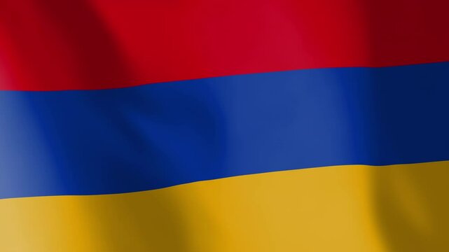 Flag of Armenia animated background. Symbol of the Armenian nation and the culture. Waving flag in the wind footage.