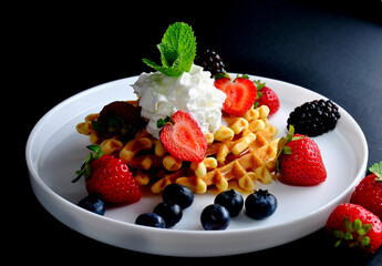 cream with berries