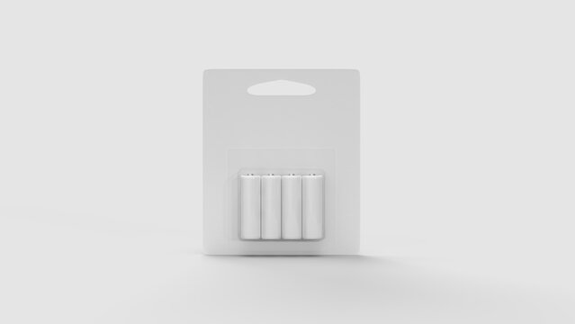 white battery pack on white backdrop for mockup creation
