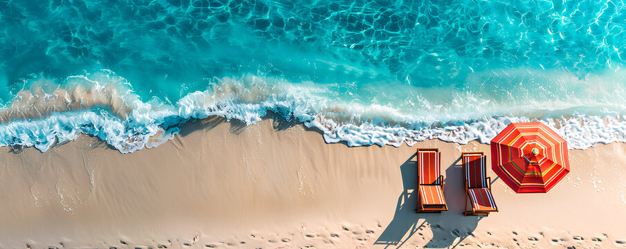 A beach with turquoise water and white foamy waves
