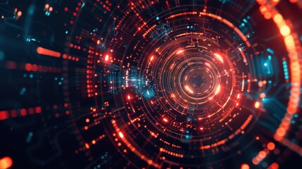 Abstract Digital Tunnel of Light and Technology