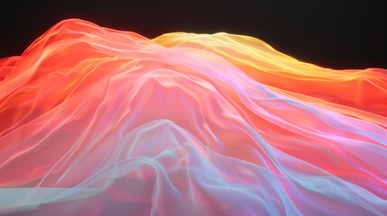 Obraz premium Elegant wave pattern with vibrant colors creating a mesmerizing light display on modern wavy background. Smooth and graceful design