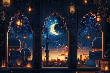 City skyline at nighttime