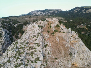 Aerial view of  Palaio Pyli Castle, Kos island, Greece. 