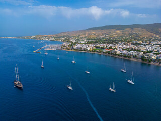 Aerial view of Kos town, Kos island, Greece. 