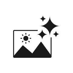 Ai image. Artificial photo icon concept isolated on white background. Vector illustration