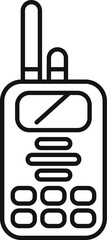 Portable radio transmitter icon. Outline portable radio transmitter icon for web design isolated on white background