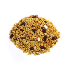 Cranberry Granola on a White Background