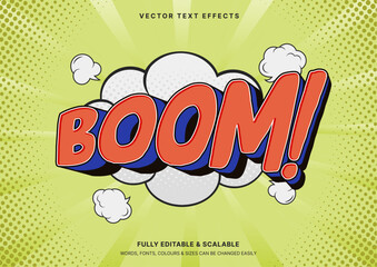 Fototapeta premium Editable text style effect with Boom words text comic style theme