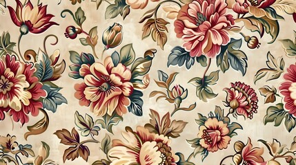 Floral old retro vintage ornament wallpaper