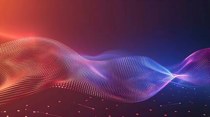 Abstract digital wave of particles