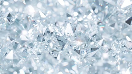 A seamless pattern of white and silver gemstones with reflective facets, perfect for elegant and luxurious design projects.
