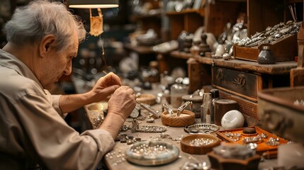 Jeweler crafting jewelry