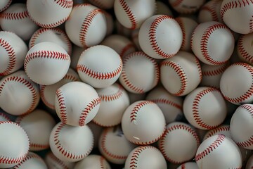 Pile of baseballs, perfect for themes related to sports, baseball, and recreation.