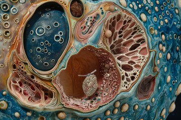 Cross Sectional View of Human Embryo Development Stages for Medical Education and Research