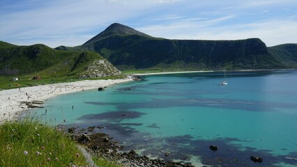 Hauckland Beach, Strand auf den Lofoten, Norwegen
