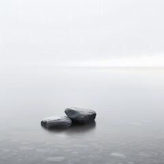 Rock in Calm Water

