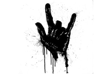 Black graffiti spray hand You Rock on a white background.