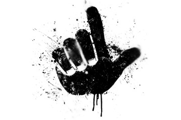 Black graffiti spray hand You Rock on a white background.