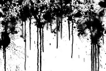 Black graffiti spray textures with paint splashes.