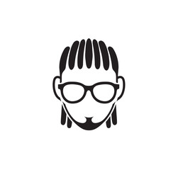 african braids male faceless head logo vector icon symbol 